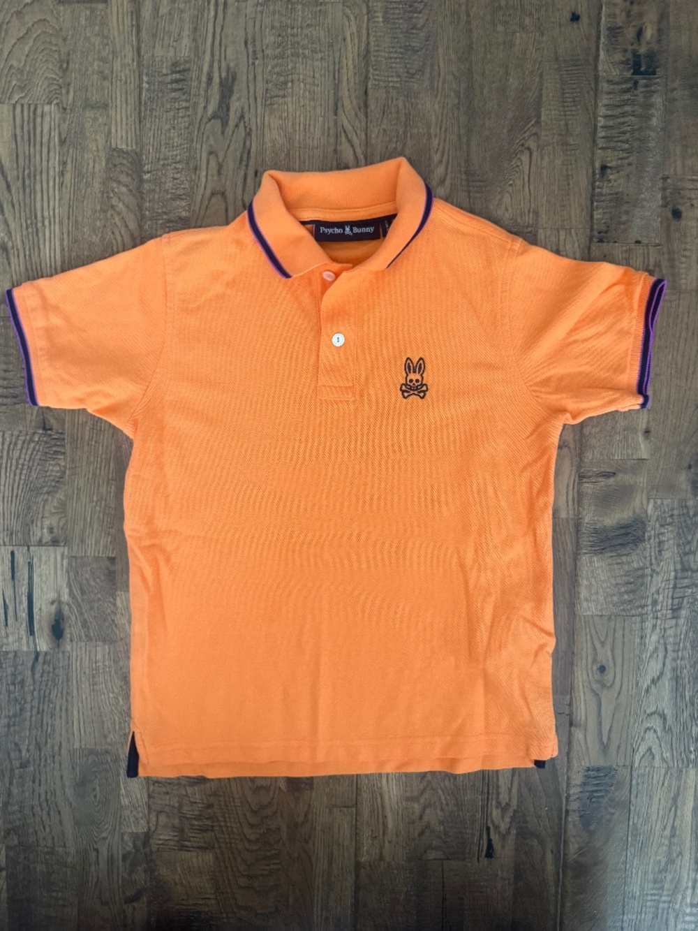 Psycho Bunny Orange Pique Polo Shirt Boys Size M 10 12 A